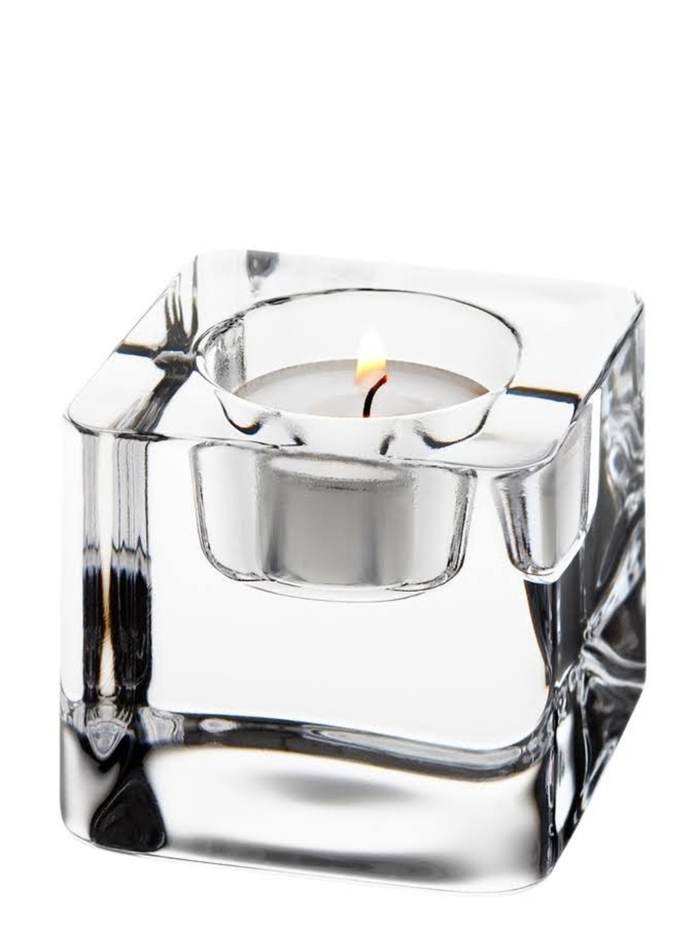 Orrefors Kostaboda Ice Cube Votive | Designed By: Göran Wärff Discontinued